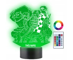 Plexido 3d Led Naktinė Lempa "demon Slayer" su vardu