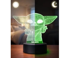 Plexido 3D LED Star Wars Baby Yoda Grogu naktinės lempos dovana