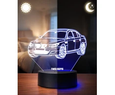 Plexido BMW E60 3D LED lempa su pavadinimu automobilio gerbėjui. Dovana