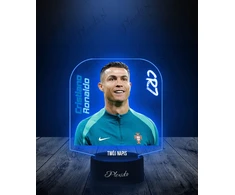 Plexido Cristiano Ronaldo futbolininko naktinė lempa Jūsų LED graviravimo dovana berniukui