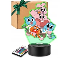 Plexido Gumball Niesamowity Świat Lampka Nocna LED 3D su Imieniem dla Dziecka