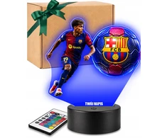 Plexido Lamine Yamal FC Barcelona 3D LED naktinė lempa su vardo dovana
