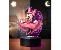 Plexido Lampka LED 3D Myszka Minnie Mickey su Imieniem Dla Dziecka Prezent