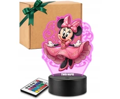 Plexido Lampka LED 3D Myszka Minnie Mickey su Imieniem Dla Dziecka Prezent
