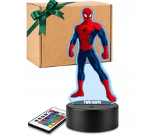 Plexido Lampka LED 3D Spider-Man Marvel su Imieniem Dla Dziecka Prezent