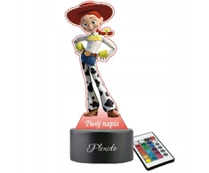 Plexido Lampka LED 3D Toy Story Buzz Jessie su Imieniem Dla Dziecka Na Prezent Bajka