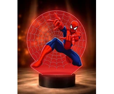 Plexido Lampka Nocna 3D LED Spiderman Marvel Pajęczyna Sieć Prezent dla Chłopców