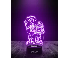 Plexido Lampka Nocna 3D LED Toy Story Buzz Astral i Chudy Grawer Z Twoim Imieniem