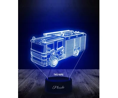 Plexido Lampka Nocna 3D Led Wóz Strażacki Prezent Grawer