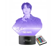 Plexido Lampka Nocna 3D LED Zespół BTS Jin Muzyka K-pop Na Prezent + Pilot