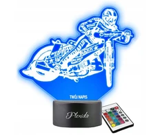 Plexido Lampka Nocna 3D LED Żużel Motor Prezent Grawer