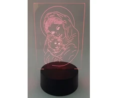 Plexido Lampka nocna 3D motyw sakralny MATKA BOSKA Z DZIECIĄTKIEM