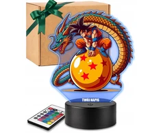 Plexido Lampka Nocna LED 3D Dragon Ball Z Goku Shenron Prezent Imieniem Anime Manga