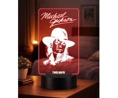 Plexido Lampka Nocna LED 3D Michael Jackson Autograf Dla Fana Personalizowana Imię