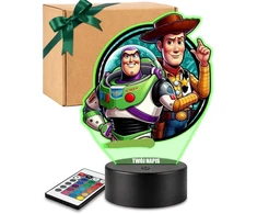 Plexido Lampka Nocna LED 3D Toy Story Buzz i Chudy su Imieniem Personalizowana