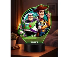 Plexido Lampka Nocna LED 3D Toy Story Buzz i Chudy su Imieniem Personalizowana