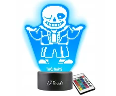 Plexido Lampka Nocna LED 3D Undertale W.D Gaster Sans Prezent Twój Napis Grawer