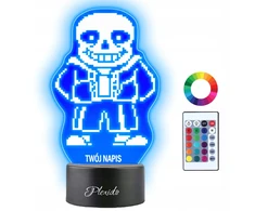 Plexido Lampka Nocna LED 3D Undertale W.D Gaster Sans Prezent Twój Napis Grawer