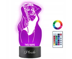 Plexido Lampka Nocna LED 3D Zero Two Darling in the Franxx Anime Prezent Twój Napis