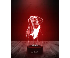 Plexido Lampka Nocna LED 3D Zero Two Darling in the Franxx Anime Prezent Twój Napis
