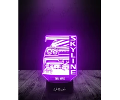 Plexido Lampka Nocna Samochód Nissan Skyline Prezent Grawer Twoje Imię LED 3D