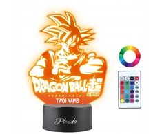 Plexido Lampka Nocna Serial Dragon Ball Super Goku Twój Napis Prezent Imię 3D LED