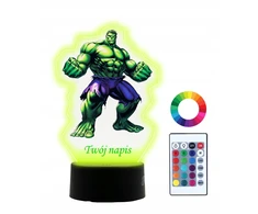 Plexido Lampka Nocna su Nadrukiem 3D LED Hulk Imię Prezent