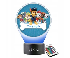 Plexido Lampka Nocna su Nadrukiem 3D LED Psi Patrol Prezent