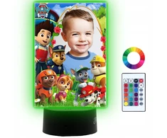 Plexido Lampka Nocna su Nadrukiem Psi Patrol Prezent Twój Napis Imię Grawer 3D LED