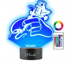 Plexido Lampka Nocna Tatuażysta Praca Tatuaż Prezent Twój Napis Imię Grawer 3D LED