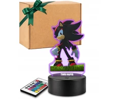 Plexido Lampka Nocna Z Nadrukiem Dla Dzieci Sonic Bajka Na Prezent Imię 3D LED