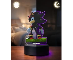 Plexido Lampka Nocna Z Nadrukiem Dla Dzieci Sonic Bajka Na Prezent Imię 3D LED