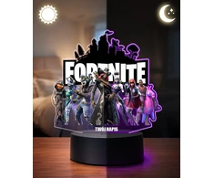 Plexido Lampka Nocna Z Nadrukiem Dla Dziecka Gra Komputerowa Fortnite Postaci LED
