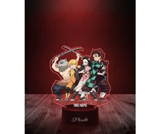 Plexido Lampka Nocna Z Nadrukiem Dla Dziecka Demon Slayer Postacie Anime LED 3D