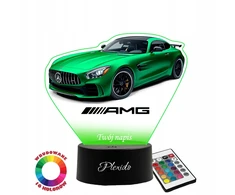 Plexido Lampka Nocna Z Nadrukiem Mercedes GTR AMG 2018 Twój Grawer Imię 3D LED