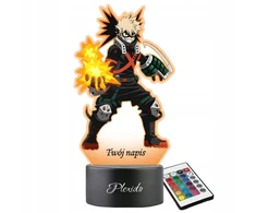 Plexido My Hero Academia Katsuki Bakugo 3D LED lempa su pavadinimu Anime dovana