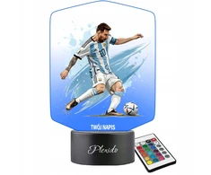 Plexido Naktinės lempos futbolininkas Lionelis Messi kamuolys Argentina Jūsų vardas LED 3D dovana