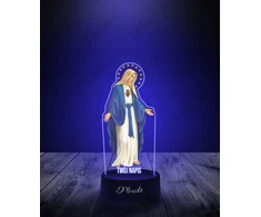 Plexido Naktinis šviestuvas su religiniu spaudiniu Dievo Motina Marija, jūsų 3D LED graviravimas