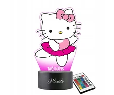 Plexido Personalizuota 3d Led Naktinė Lempa "hello Kitty Baletas" su vardu