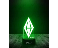 Plexido The Sims 4 Plumbob naktinė lempa dovanoms graviruoti jūsų vardą LED 3D