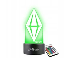 Plexido The Sims 4 Plumbob naktinė lempa dovanoms graviruoti jūsų vardą LED 3D