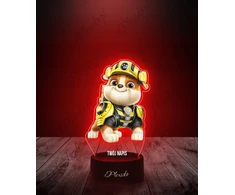 Plexido Vaikiška naktinė lempa su spaudiniu Paw Patrol griuvėsių dovanų 3D LED graviravimu