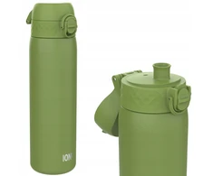 PLIENINIS BUTELAS 0,6 L - PZH SERTIFIKATAS - LENGVAS ŠVIESUS SANDAUS KARINIS ŽALIAS - ION8 600 ml