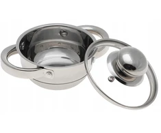 Plieninis PUODAS 9x DUGNIS su DANGIU 0,6L 12cm INDUKCINĖS dujos 2560