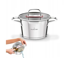 Plieninis PUODAS, INDUKCINIS, NERŪDijantis, dujos Starke Pro Speziale 2.2L 18cm