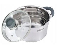 Plieninis puodas su dangteliu indukcinėms dujoms 16cm 1,7L MAESTRO MR-3507-16