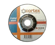 Plieno šlifavimo diskas CORTEX, 125 x 6,0 x 22 mm
