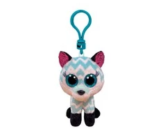 TY Pliušinis raktų pakabukas ATLAS - aqua chevron fox clip