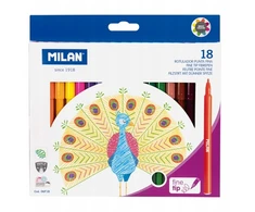 Ploni apvalūs žymekliai 18 spalvų Milan