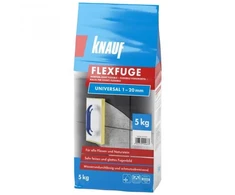 Plytelių siūlių glaistas KNAUF FLEXFUGE UNIVERSAL ZEMENTGRAU, 1-20 mm, pilka sp., 5kg